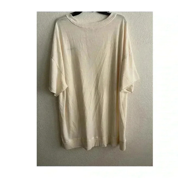 🆕 Free People Ivory Cozy Cool Girl Lounge T-Shirt M🆕 - Picture 8 of 16
